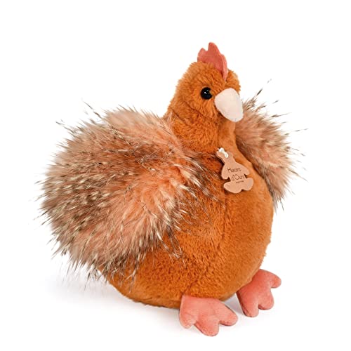 Histoire d'ours - Plüschtier Huhn – Bauernhoftier – Huhn orange – 20 cm – süß und weich – Geschenkidee zur Geburt und Geburtstag Mädchen und Jungen – HO3161 von Histoire d'ours