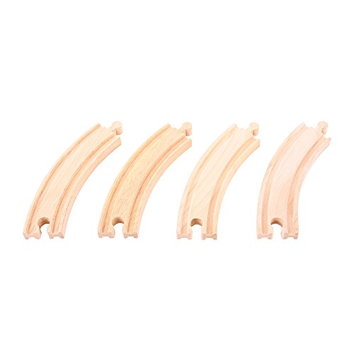 Bigjigs Rail Holzschienen Kurve 17cm (Pack von 4) von Bigjigs Rail