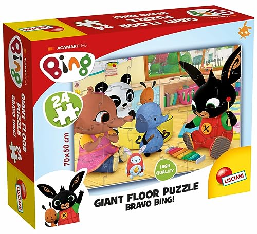 Liscianigiochi - Bing Giant Floor Puzzle 24 Teile Mega Puzzle 70x50 cm - Bravo Bing ! - Bildungsspiel für Kinder von 1 bis 4 Jahren von Liscianigiochi