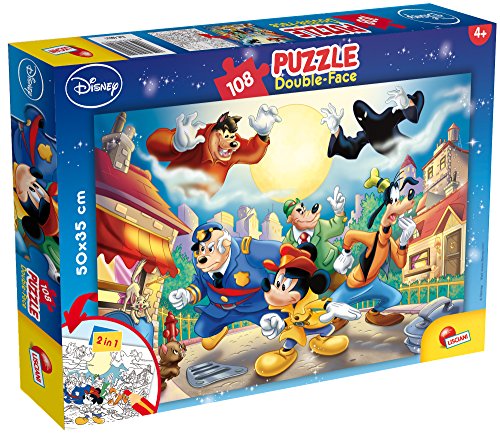 Lisciani 48021 Mouse Detective Mickey & Friends Puzzle 2 in 1 Doppel Gesicht Plus 108 Stück Maus Disney, Mehrfarbig von Liscianigiochi