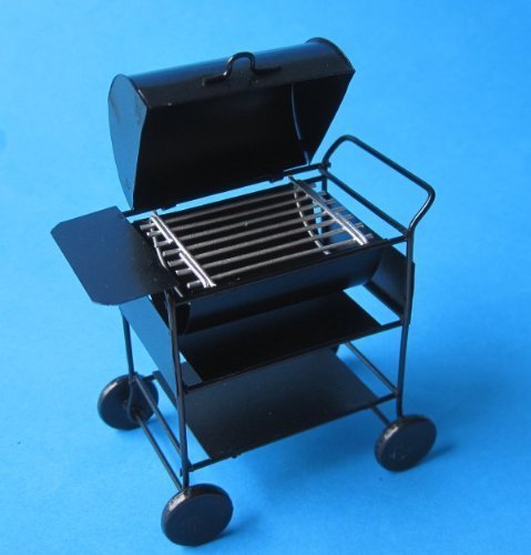 Unbekannt Mini American Barbeque Grill schwarz Metall für Puppenhaus Miniaturen 1:12 von Unbekannt