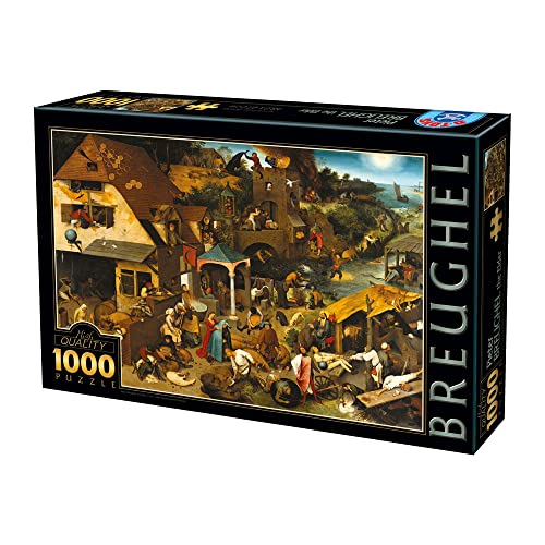 Unbekannt 73778-BR01 D-Toys Puzzle 1000 Teile Brueghel Pieter Flämische Sprichwörter, Multicolor von D-Toys