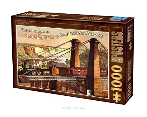 Unbekannt 74966-VP19 D-Toys Puzzle 1000 Teile-The only Route via Niagara Falls Suspension Bridge, Multicolor von D-Toys