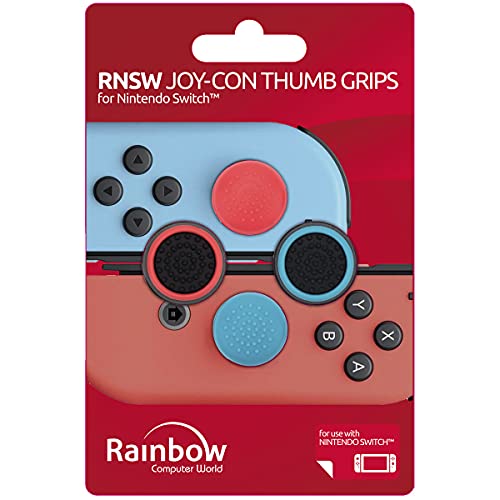 Unbekannt Rnsw Joy-Con Thumb Grips, Schwarz mit Rot und Blau (Rainbow 08437011575999) von Unbekannt