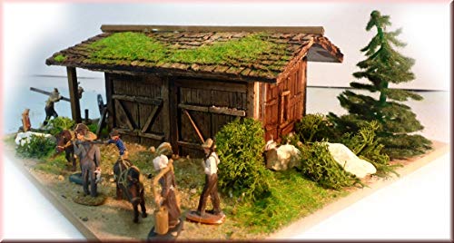 menta-modellbau Stable (Pferdestall) Mc Johan Bausatz 1:72 Western Wild West von menta-modellbau