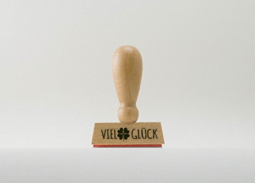 Stempel, Viel Glück 45mm x12mm, Holzstempel von Stempel