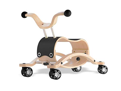 Wishbone Mini FLIP Mix & Match 2in1 - Rutschauto + Schaukel in Farbe: Top schwarz + Race Base mit 360° drehbaren Räder von Wishbone