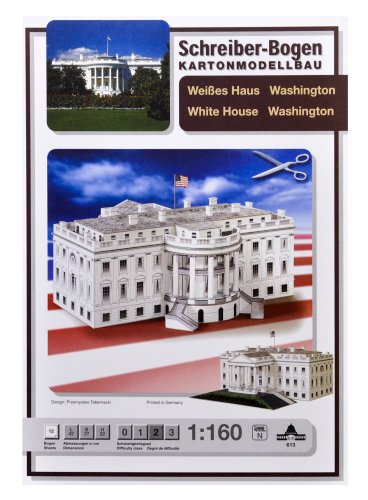 Aue-Verlag 42 x 37 x 22 cm White House Washington DC Modellbausatz von HMV HAMBURGER MODELLBAUBOGEN VERLAG