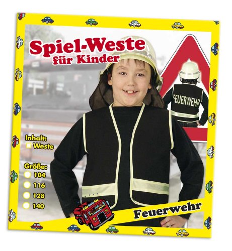 Party-Chic 15526 Kinder Kostüm-Feuerwehr-Weste-Gr. 128 von Party-Chic