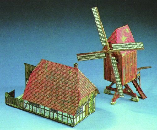 Aue-Verlag Modellbausatz Windmühle mit Bauernhaus, 13 x 6 x 17 cm von HMV HAMBURGER MODELLBAUBOGEN VERLAG