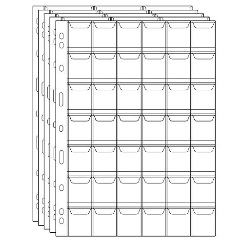 Seiten für Münzfächer – 42 Fächer Standard-9-Loch-Münzfächer-Einsätze Sammelhüllen für Münzen 5 Blätter CS03542 von Uncle Paul