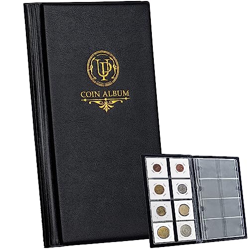 Uncle Paul Taschenalbum für Coin Flip – Klassisches Sammelbuch Münzhalter für Medaillen Abzeichen Briefmarken Sammelzubehör Schwarz CS45BK01 von Uncle Paul