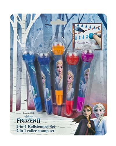 Disney Frozen Stempelset 2-in-1 mit 5 verschiedenen Stempelmotive und Farben │unbedenkliche Inhaltsstoffe │Geschenk für Mädchen │malen, Malset Weihnachten Geburtstag │ab 3 Jahre von Undercover