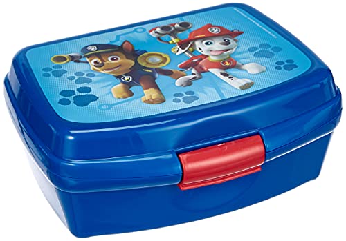 Scooli PPUT9901 - Brotzeitdose aus Kunststoff mit Clip, leicht zu öffnen und zu schließen, BPA und Phthalat frei, Paw Patrol mit Chase und Marshall, ca. 13 x 17 x 6 cm von Undercover