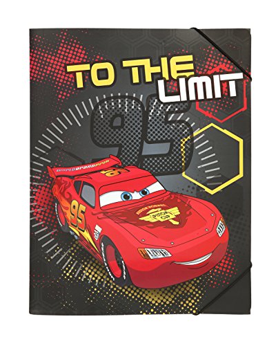 Undercover Gummizugmappe A4 - Disney Pixar Cars Schulzubehör, Hochwertig, Gummi, FSC-Papier, UV-Effekt, Unisex, Schwarz, Keine Batterien erforderlich, Automatisch, TOYS_AND_GAMES, Little Kid, Big Kid von Undercover