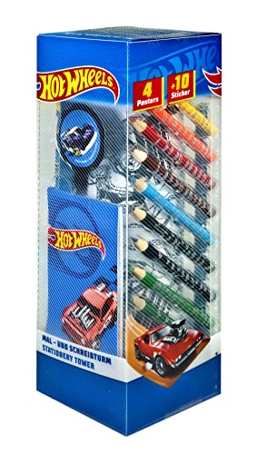 Undercover HWES2255 Hot Wheels Mal- und Schreibturm 35-teilig, Mehrfarbig von Undercover