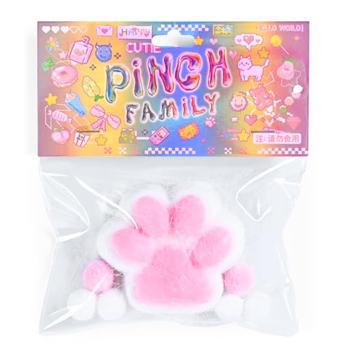 Taba Squishy Fufu Squishy Cat Paw Toys, Mochi Kawaii Squeeze Sensory Toys Pinch Family Fidget Toys for Stress Relieving, OPP Packaging Gift Decoration Pink Cat Paws for Teens, Teenagers, Kids von Uneedity