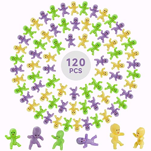 Unfuntly 120 Stück Mini Plastik Baby Puppe Figuren kleine Babys für Babyparty Eiswürfel Spiel Party Dekorationen von Unfuntly