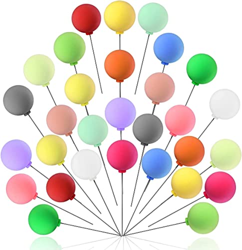 Unfuntly 30 Stück DIY Kuchen Topper Mini Bunte Ballon Cupcake Topper für Jubiläums Geburtstags Party Kuchen Dekoration von Unfuntly