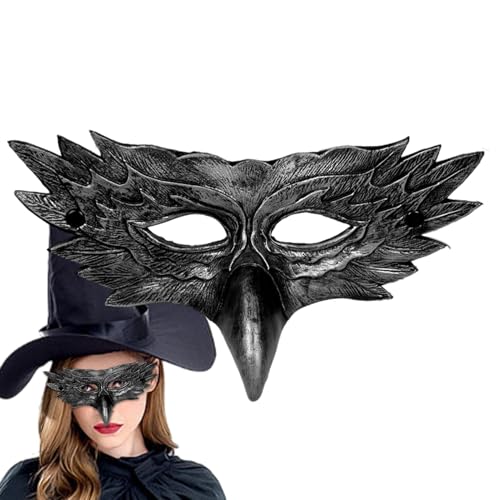 Cosplay Eagle Half Face Masks, Eagle Costume Masks for Carnivals, Leather Dress Up Half Face Masque, Halloween Costume Masque 12.2x6.3" for Cosplay, Costume Parties (Black, Gold, Silver) von Ungtyb