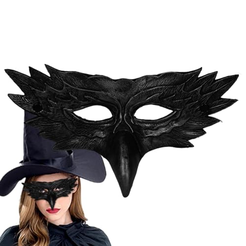 Cosplay Eagle Half Face Masks, Eagle Costume Masks for Carnivals, Leather Dress Up Half Face Masque, Halloween Costume Masque 12.2x6.3" for Cosplay, Costume Parties (Black, Gold, Silver) von Ungtyb