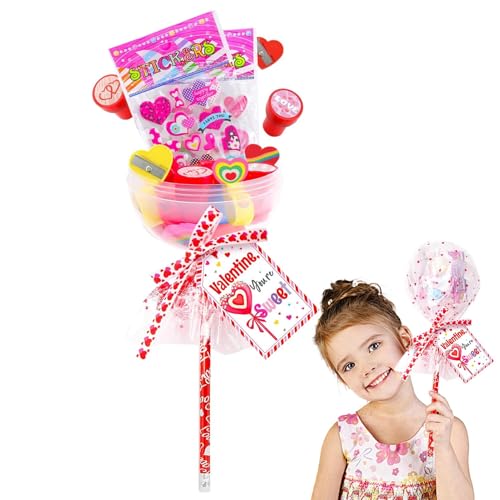 Giant Lollipop-Shaped Stationery, Fun Classroom Exchange Gift, Valentine's Day Party Favor Kit, Lightweight and easy to carry for Kids, Toddler, Girls and Boys, 1 Set von Ungtyb