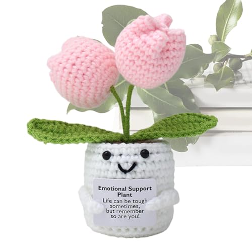 Inspirational Support Flower, Crochet Knitted Plush, Soft and Lightweight, Handmade Positive Companion Gift for Men, Women and Work, Home, or Travel 5.12 Inches Pink Inspirational Support Flower, Crochet Knitted Plush, Soft and Lightweight, Handmade Positive Companion Gift for Men, Women and Work, Home, or Travel 5.12 Inches Pink von Ungtyb