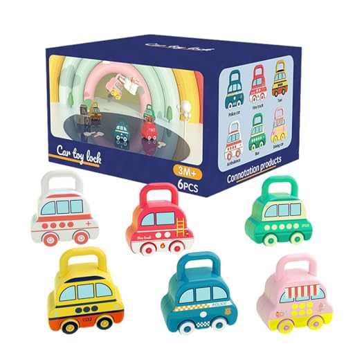 Kids Matching Locks Game Toy with Keys, Numbers, Car Shaped Educational Toy Designed to Help Young Children Develop Motor Skills, for Early Preschool Learning, 6.14x 3.11 Inches von Ungtyb