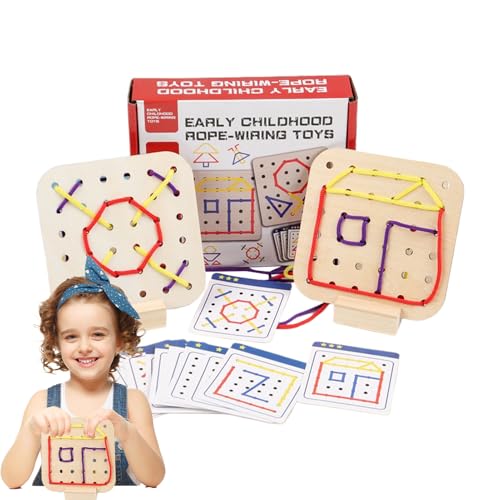 Lacing Toy, Wooden Threading Set, Fine Motor Skill Toys, Early Learning Activity for Preschoolers, Travel Game Perfect for Road Trip Plane, Durabled Educational Toy for Ages 3+,16x14x3.5cm Wood Lacing Toy, Wooden Threading Set, Fine Motor Skill Toys, Early Learning Activity for Preschoolers, Travel Game Perfect for Road Trip Plane, Durabled Educational Toy for Ages 3+,16x14x3.5cm Wood von Ungtyb