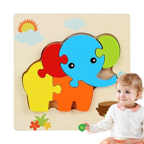 Tierpuzzle aus Holz, Pädagogisches Puzzle für Kinder, Kleinkind-Holzpuzzle, Vorschulspielzeug, Tier-Lernpuzzle, niedliche Holzpuzzles für Kinder, Holzpuzzle für 4-6 Jahre von Ungtyb