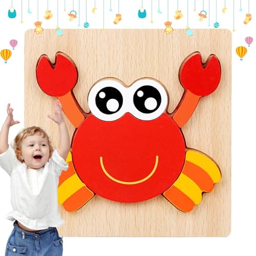 Tierpuzzle aus Holz, Pädagogisches Puzzle für Kinder, Kleinkind-Holzpuzzle, Vorschulspielzeug, Tier-Lernpuzzle, niedliche Holzpuzzles für Kinder, Holzpuzzle für 4-6 Jahre von Ungtyb