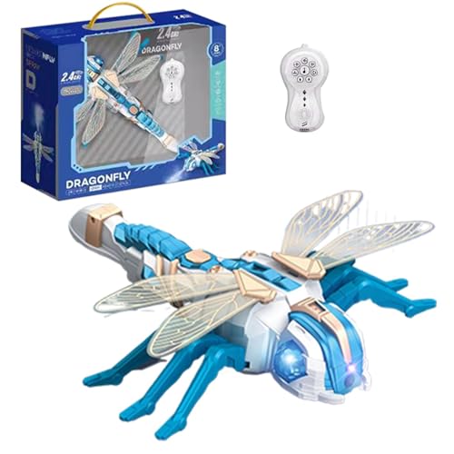 Ungtyb 2,4 GHz Remote Control Dragonfly Model, Realistic Dragonfly Model Toy, Robot Dragonfly with Spray and LED Lights, Outdoor Play Dragonfly Toy 12.99x12.6x2.95 Inches for Kids, Adults Outdoor Play von Ungtyb