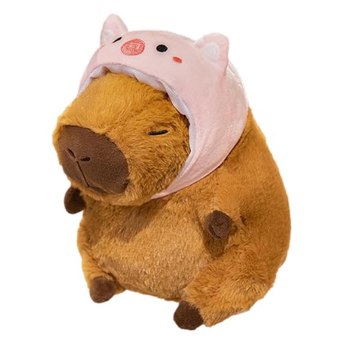 Ungtyb Capybara Plüschtier, Capybara Plüschtier,Kuscheltier-Simulation Wasserschwein-Spielzeug - Weiches und bequemes Plüschpuppenkissen, braunes Stofftier für Kinder und Erwachsene von Ungtyb