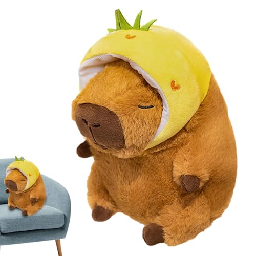 Ungtyb Capybara-Plüschtier, Gefülltes Capybara - Niedliches Simulations-Capybara-Kissen - Weiches und bequemes Plüschpuppenkissen, braunes Stofftier für Kinder und Erwachsene von Ungtyb