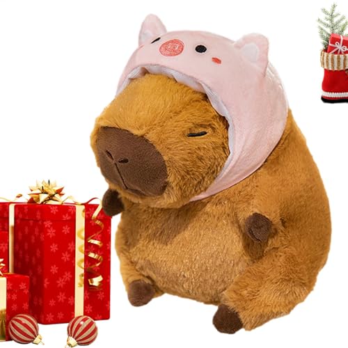 Ungtyb Capybara Stofftier, Capybara Plüsch - Simulation süßes Stofftier,Weiches und bequemes Plüschpuppenkissen, braunes Stofftier für Kinder und Erwachsene von Ungtyb