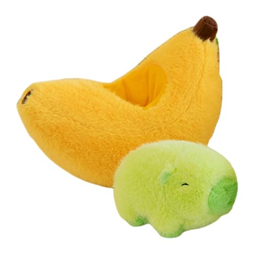 Ungtyb Cute Capybara Stuffed Animal, Adorable Banana Capybara Toys, Plush Cartoon Capybara Toys, Cozy Soft Stuffed Animal 13.78 Inches for Living Room, Bedroom, Home Decorations von Ungtyb