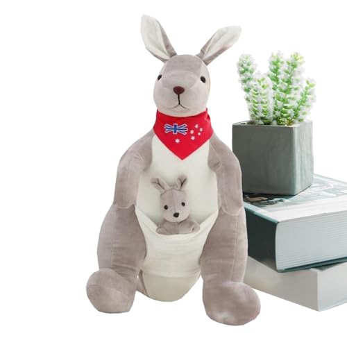 Ungtyb Cute Small Stuffed Kangaroo, Soft Toy Mother and Child Kangaroo, Kangaroo Plushie for All Ages, Adorable Stuffed Animal Dolls for Children and Adults, Home Decors (1 Piece) von Ungtyb