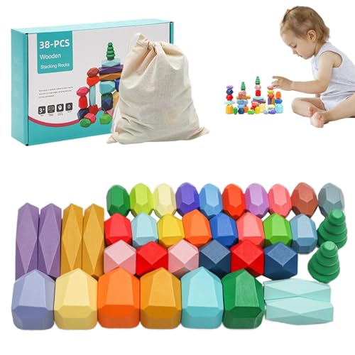 Ungtyb -Sortiersteine, stapelbares Block-Set, stapelbare sensorische Steine, Lernspielzeug für kleine Kinder, die ihre Spielerlebnisse bereichern. von Ungtyb