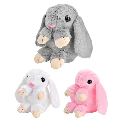 Ungtyb Interactive Plush Bunny, Light Up Talking Rabbit, Repeats Speech, Singing Educational Toy, Soft Stuffed Animal for Birthday Surprise, 5.12x3.15x7.09 in von Ungtyb