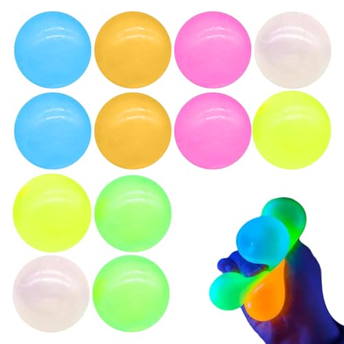 Ungtyb Klebebälle für die Decke, Anti-Stress-Spielzeug mit Leuchtkugeln im Dunkeln, 12 Stück, Stressabbau zum Zusammendrücken, für Teenager, Erwachsene, Kinder, Mädchen, , Party, Ungtyb Klebebälle für die Decke, Anti-Stress-Spielzeug mit Leuchtkugeln im Dunkeln, 12 Stück, Stressabbau zum Zusammendrücken, für Teenager, Erwachsene, Kinder, Mädchen, , Party, von Ungtyb