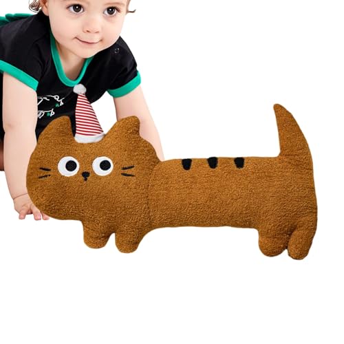 Ungtyb Niedliches weiches Tierkissen, Adorable Cat Plush Toy, Long Hugging Cushion with Embroidered Facial Details for Sleeping, and Room Decoration, 15.75x7.87 Inches von Ungtyb