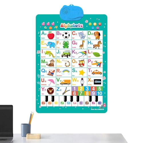 Ungtyb Phonics Sound Wall, Educational Classroom Chart, Interactive Teaching Colorful Tool, Electronic Learning Poster for Preschool and Kindergarten, 24.61x16.54x0.39 Inches von Ungtyb