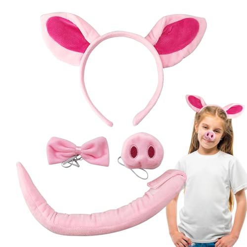 Ungtyb Pig Kostüm Kids, Pig Ears Headband, Set Plush Soft Tail Bow Tie Nose Kit for Halloween, Dress Up, Animal Party, School Play, Birthday Kostüm, Cosplay Role Playing Outfit Ungtyb Pig Kostüm Kids, Pig Ears Headband, Set Plush Soft Tail Bow Tie Nose Kit for Halloween, Dress Up, Animal Party, School Play, Birthday Kostüm, Cosplay Role Playing Outfit von Ungtyb