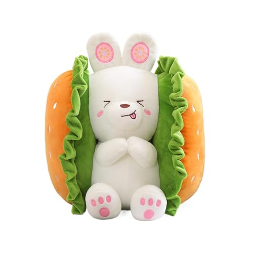 Ungtyb Plush Doll Stuffed Toy, Cuddly Burger Plush, Portable Lightweight Huggable Dog, Cute Bunny, Stuffed Animal for Kids and Adults, Present, 25x25cm von Ungtyb