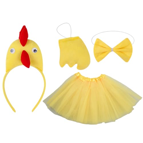Ungtyb Rooster Costume, Kids Chicken Costume, Dress Headband Bowtie Set, Fun Cosplay Outfit, Perfect For Christmas, Birthday, Thanksgiving, Halloween, Themed Party Events, 11x7cm Yellow Ungtyb Rooster Costume, Kids Chicken Costume, Dress Headband Bowtie Set, Fun Cosplay Outfit, Perfect For Christmas, Birthday, Thanksgiving, Halloween, Themed Party Events, 11x7cm Yellow von Ungtyb