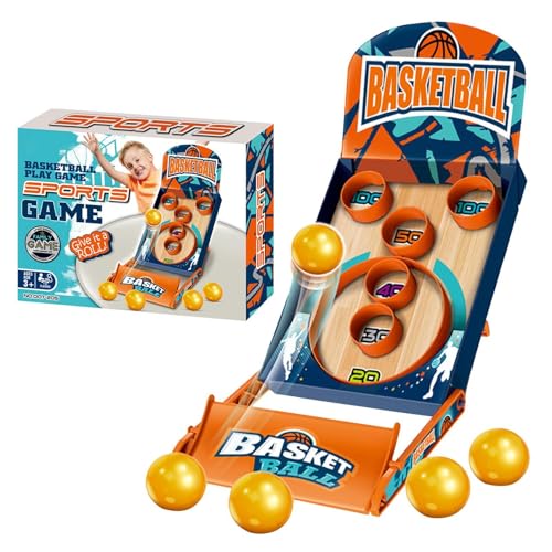 Ungtyb Sleek Desktop Ball Game, Tabletop Ball Toy, Sturdy Skee Ball Game, Interactive Balls Hop Game 32 x 32 x 5,5 cm für Indoor, Table, Desktop, Entertainment, Display, mehrfarbig von Ungtyb