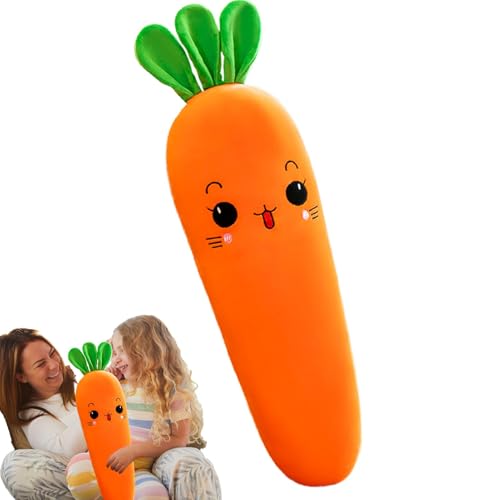 Ungtyb Soft Carrot Hugging Pillow, Washable Carrot Plush Doll, Cute Carrot Pillow, Stuffed Carrot Toy with Soft and Cuddly Plush Material for Home, Car, and Sofa Decoration (1 Piece) von Ungtyb