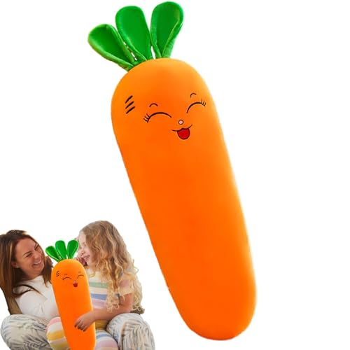 Ungtyb Soft Carrot Hugging Pillow, Washable Carrot Plush Doll, Cute Carrot Pillow, Stuffed Carrot Toy with Soft and Cuddly Plush Material for Home, Car and Sofa Decoration (1 Piece) von Ungtyb