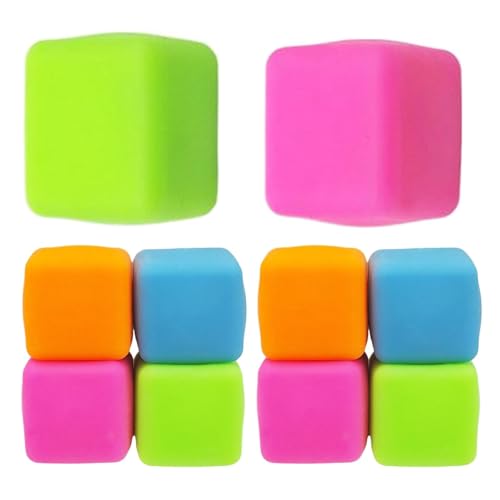 Ungtyb Stress Reliefs Cube, Stretchy Fidget Toy, Quiet Sensory Calm Down Toy, Soft Squeezing Cube Set of 10 for Classroom, Home, and Offices, 1.18x1.18 Inches von Ungtyb