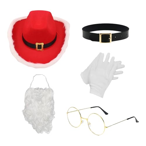 Ungtyb Weihnachtsmannkostüm Für Erwachsene Männer, Weihnachtsmütze Für Erwachsene | Komplettes Set Mit Weißem Bart Gürtel Golden Brille Handschuhe Für Cosplay Familie Urlaub Halloween Frauen Ungtyb Weihnachtsmannkostüm Für Erwachsene Männer, Weihnachtsmütze Für Erwachsene | Komplettes Set Mit Weißem Bart Gürtel Golden Brille Handschuhe Für Cosplay Familie Urlaub Halloween Frauen von Ungtyb